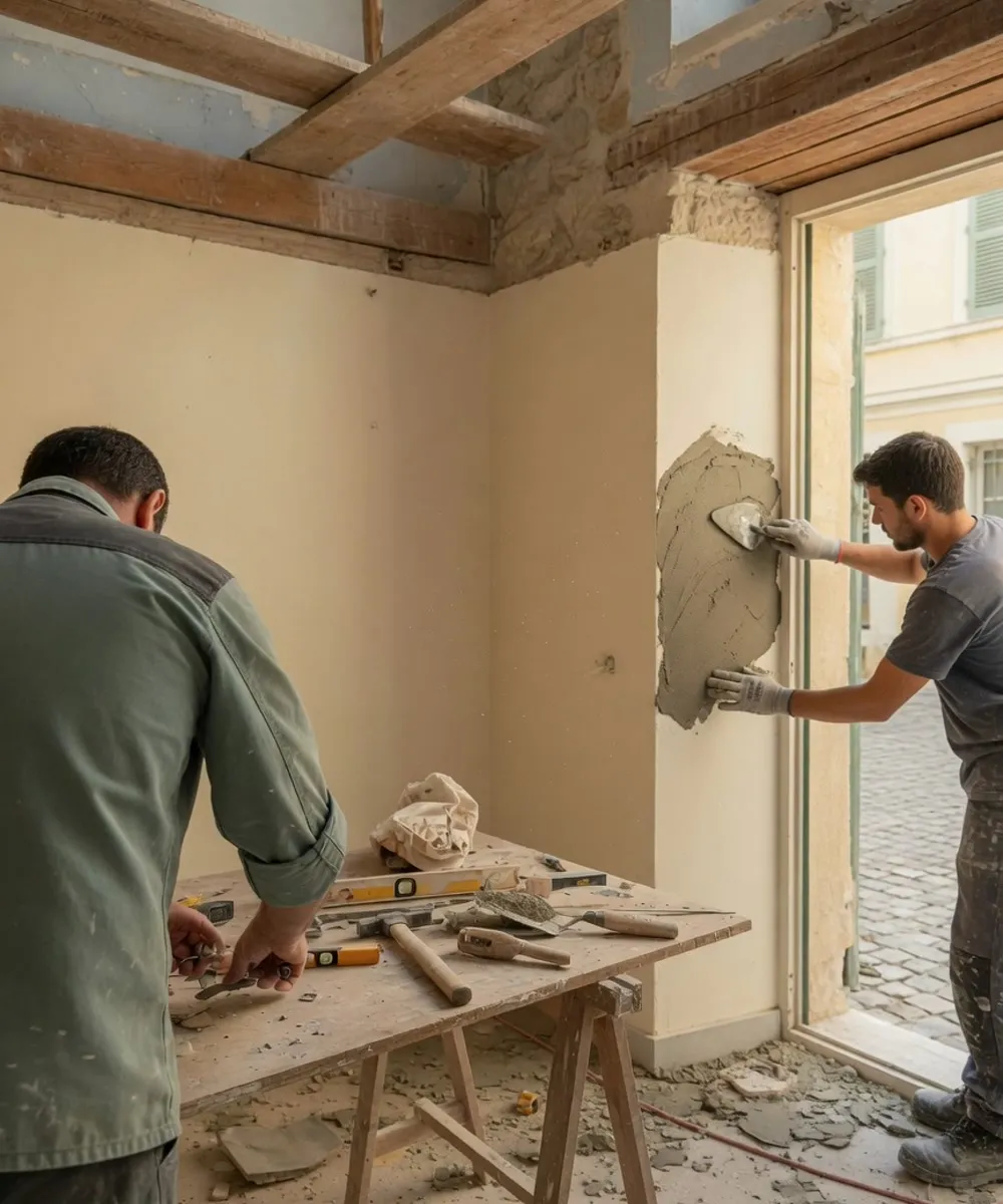Artisan de l'Agence Française de l'Habitat au travail