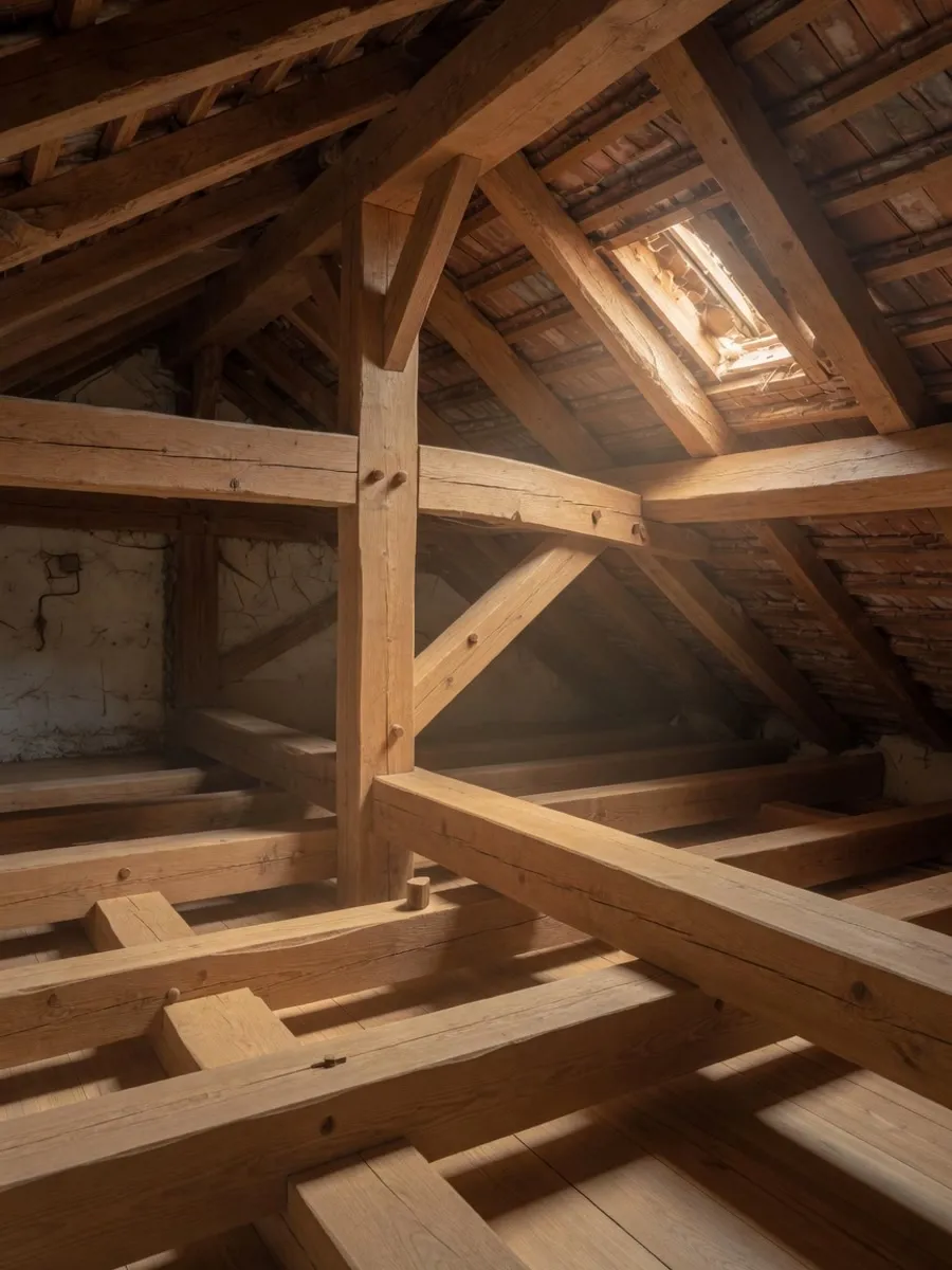 Charpente traditionnelle en bois traité et sain