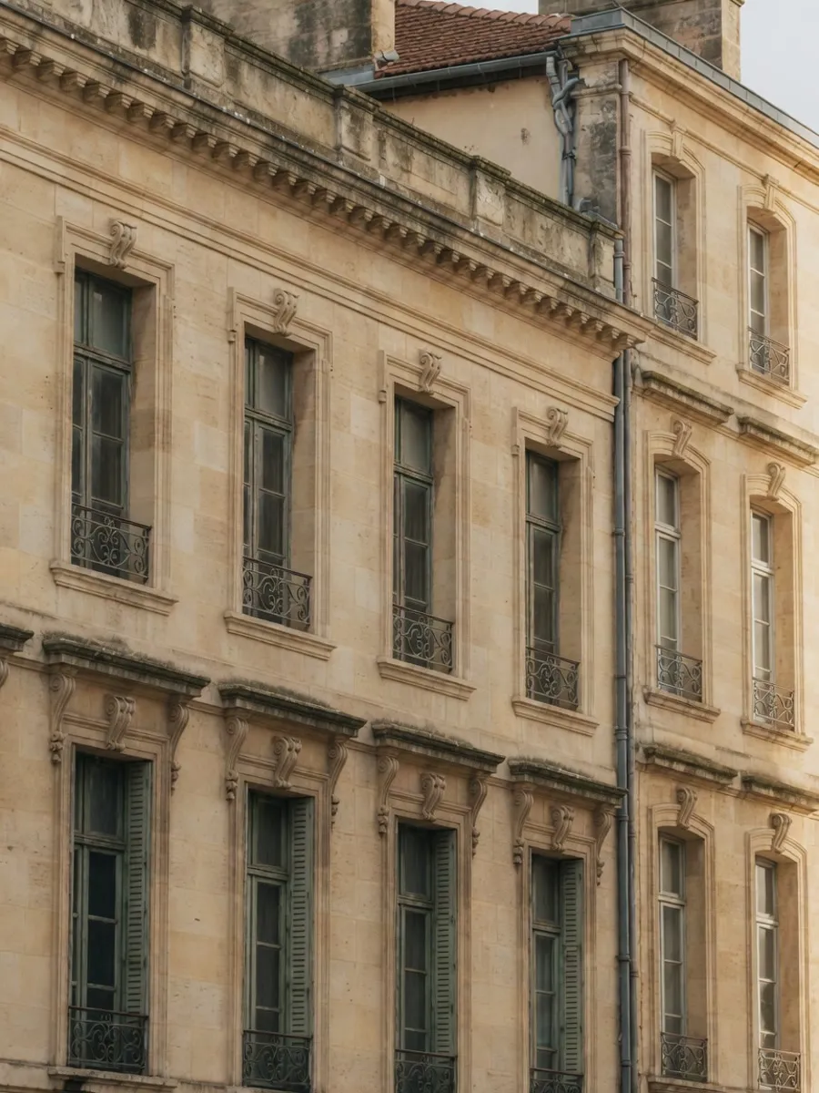 Façade en pierre ravalée et claire à Bordeaux
